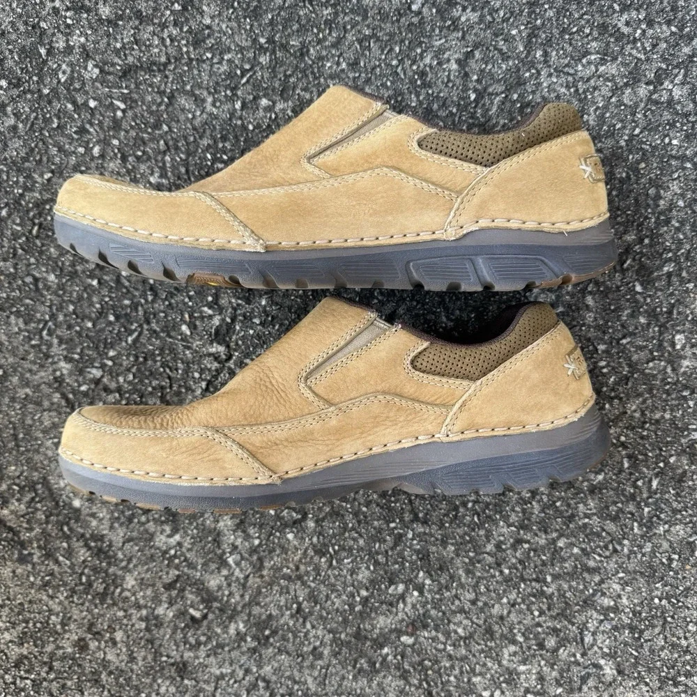 Rockport Adiprene By adidas Loafers Mens Sz 7.5W Tan Brown Slide On Comfort Shoe